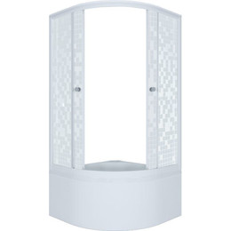 Душевое ограждение Triton Стандарт Б1 Аква Мозаика 90х90 см, белый/узор фото 