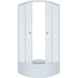 Душевое ограждение Triton Стандарт В1 Аква Мозаика 90х90 см, белый/узор фото 