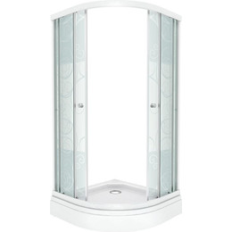 Душевое ограждение Triton Стандарт А Аква Узоры 100х100 см, белый/узор фото 