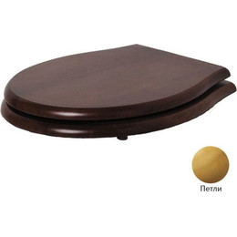 Сиденье с крышкой для унитаза Azzurra Giunone-Jubilaeum микролифт 1800NM/F noce/oro, цвет дерево (петли золото) фото 