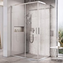 Душевое ограждение Ravak Blix Slim BLSRV2K 80x80 см X1XM40C00Z1 алюминий/прозрачное фото 