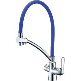 Смеситель для кухни Lemark Comfort LM3070C-Blue, хром/синий фото 