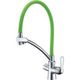 Смеситель для кухни Lemark Comfort LM3070C-Green, хром/зеленый фото 