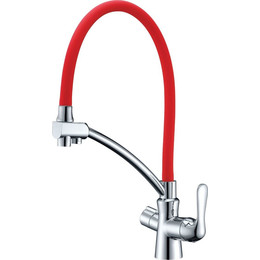 Смеситель для кухни Lemark Comfort LM3070C-Red, хром/красный фото 
