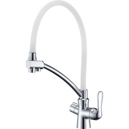 Смеситель для кухни Lemark Comfort LM3070C-White, хром/белый фото 