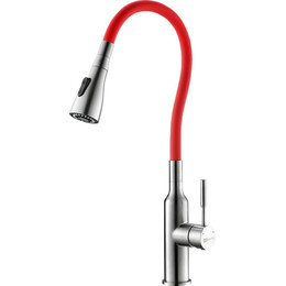 Смеситель для кухни Lemark Expert LM5082S-Red, хром/красный фото 