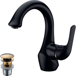 Смеситель для раковины Lemark Swan LM5406BG, черный/золото фото 