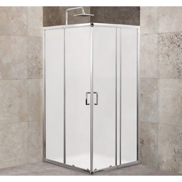 Душевое ограждение BelBagno 85-100x85-100 см UNIQUE-A-2-85/100-M-Cr, хром/матовое, Цвет стекла: матовое, Размер - мм: 850х850 фото 
