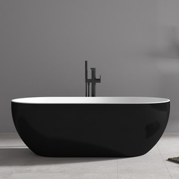 Ванна отдельностоящая Abber AB9241MB 172x79 см, черный матовый фото 