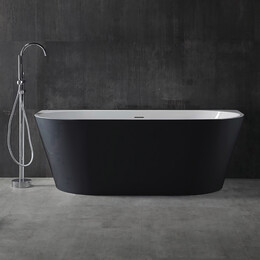 Ванна акриловая Abber AB9216-1.7MB 170x80 см, черный матовый фото 