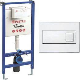 Инсталляция для унитаза Pestan Fluenta SET40006356DW (кнопка Diamond белая) фото 