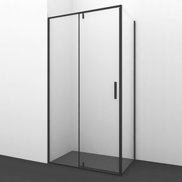 Душевое ограждение WasserKraft Elbe 100x100 см 74P19, черный/прозрачное фото 