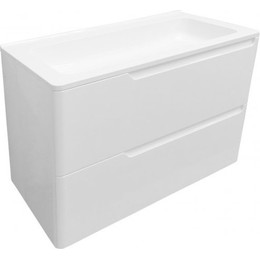 Тумба подвесная с раковиной Эстет Kare Luxe 80 см (2 ящика) ФР-00005715 фото 