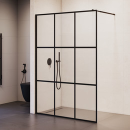 Душевая перегородка RGW WA-111B 120x195 см 411011112-84 (стекло 8 мм) с кронштейном в комплекте, черный/прозрачное фото 