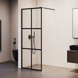 Душевая перегородка RGW WA-111B 90x195 см 411011109-84 (стекло 8 мм) с кронштейном в комплекте, черный/прозрачное фото 