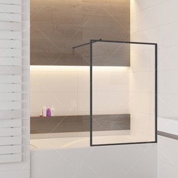 Шторка для ванны RGW SC-058B 100 см 3711058108-14 (стекло 8 мм), черный/прозрачное фото 