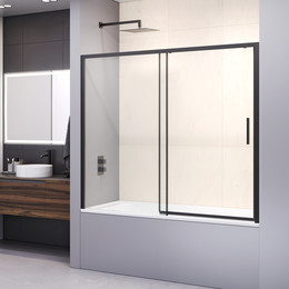 Шторка для ванны RGW SC-45B 180 см 34114518-14, черный/прозрачное фото 