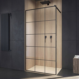 Душевая перегородка Radaway Modo New Black II Factory 150x200 см 389154-54-55 (стекло 8 мм), черный/прозрачное фото 