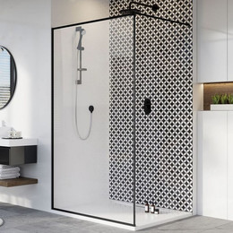 Душевая перегородка Radaway Modo New Black II Frame 140x200 см 389144-54-56 (стекло 8 мм), черный/прозрачное фото 