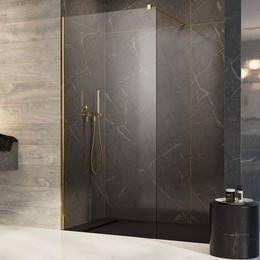 Душевая перегородка Radaway Modo New Gold II 135x200 см 389135-09-01 (стекло 8 мм), золото/прозрачное фото 