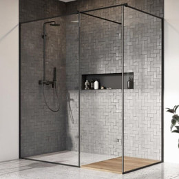 Душевое ограждение Radaway Modo X Black III Frame 90x75 см (стекло 10 мм), черный/прозрачное фото 