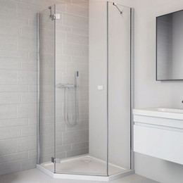 Душевое ограждение Radaway Essenza New PTJ 80x90 см L, золото/прозрачное фото 