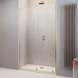 Душевая дверь Radaway Furo Gold DWJ 140 см 10107722-09-01L (стекло 8 мм), золото/прозрачное фото 