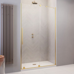 Душевая дверь Radaway Furo Gold DWJ 140 см 10107722-09-01R (стекло 8 мм), золото/прозрачное фото 