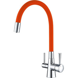 Смеситель для кухни Lemark Comfort LM3075C-Orange, хром/оранжевый фото 