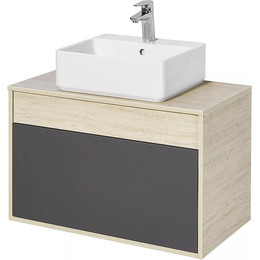 Тумба подвесная со столешницей Акватон Лофт Урбан 80 см 1A247601LQX60, дуб орегон/серый графит фото 