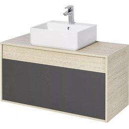 Тумба подвесная со столешницей Акватон Лофт Урбан 100 см 1A247701LQX60, дуб орегон/серый графит фото 