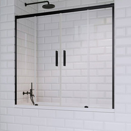 Шторка для ванны Radaway Idea Black PN DWD 140 см 10004140-54-01, черный/прозрачное фото 