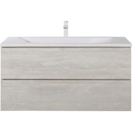 Тумба подвесная с раковиной Cezares MOLVENO-100-2C-SO-LB 100 см, Legno Bianco фото 