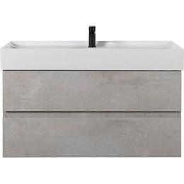 Тумба подвесная с раковиной Cezares Molveno 46-100-2C-SO-BET 100 см, Beton фото 