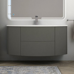 Тумба подвесная с раковиной Cezares Eden 120 см 54407, Grigio talpa opaco фото 