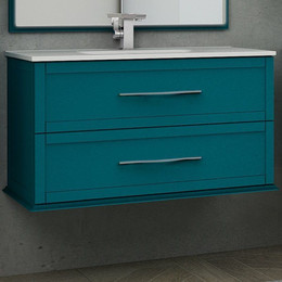 Тумба подвесная с раковиной Cezares Tiffany 100 см 54953, Blu Petrolio фото 