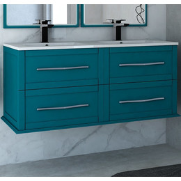 Тумба подвесная с раковиной Cezares Tiffany 120 см 54956, Blu Petrolio фото 