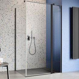 Душевое ограждение Radaway Nes 8 Black KDJ II 90x80 см R (стекло 8 мм), черный/прозрачное фото 