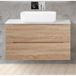 Тумба подвесная со столешницей BelBagno ETNA-1000-2C-SO-WO-P 100 см, Rovere Bianco/Bianco Opaco, Цвет фасада: Rovere Bianco фото 