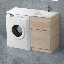 Тумба напольная с раковиной-столешницей BelBagno KRAFT-LVD-580/1200-2C-PIA-RNN 120 см R, Rovere Nebrasca Nature фото 