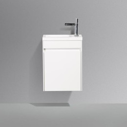 Тумба подвесная с раковиной BelBagno 46 см PIETRA MINI-460-1A-SO-BL-L, белый фото 