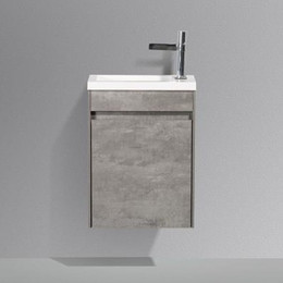 Тумба подвесная с раковиной BelBagno 46 см PIETRA MINI-460-1A-SO-SCM-L, цемент фото 