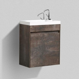 Тумба подвесная с раковиной BelBagno 46 см PIETRA MINI-460-1A-SO-PT-L, камень фото 