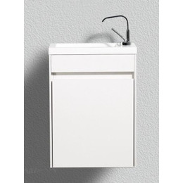 Тумба подвесная с раковиной BelBagno 40 см PIETRA MINI-400-1A-SO-BL-L, белый фото 