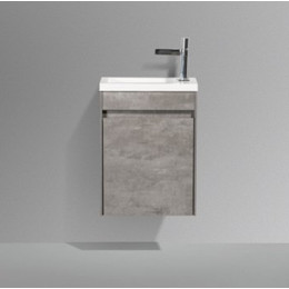 Тумба подвесная с раковиной BelBagno 40 см PIETRA MINI-400-1A-SO-SCM-L, цемент фото 