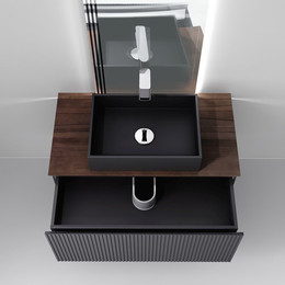 Тумба подвесная со столешницей Jorno Strong 100 см Str.01.100/P/A, антрацит фото 