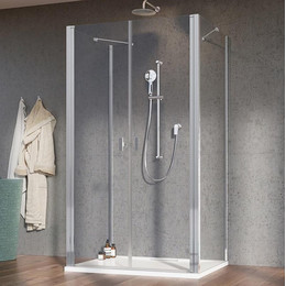 Душевое ограждение Radaway Nes 8 DWD+2S 80x75 см (стекло 8 мм), хром/прозрачное фото 