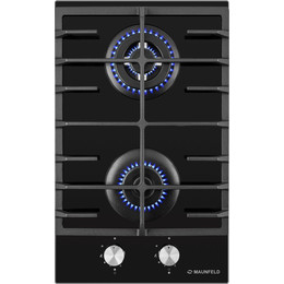 Газовая варочная поверхность Maunfeld EGHG.32.63CB/G Domino (чёрное стекло) фото 