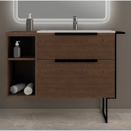 Тумба подвесная с раковиной Cezares Urban 75 см 55158, Frassino scuro фото 