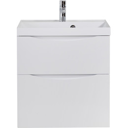 Тумба подвесная с раковиной BelBagno MARINO-H60-700-2C-SO-BL-P 70 см, Bianco Lucido фото 